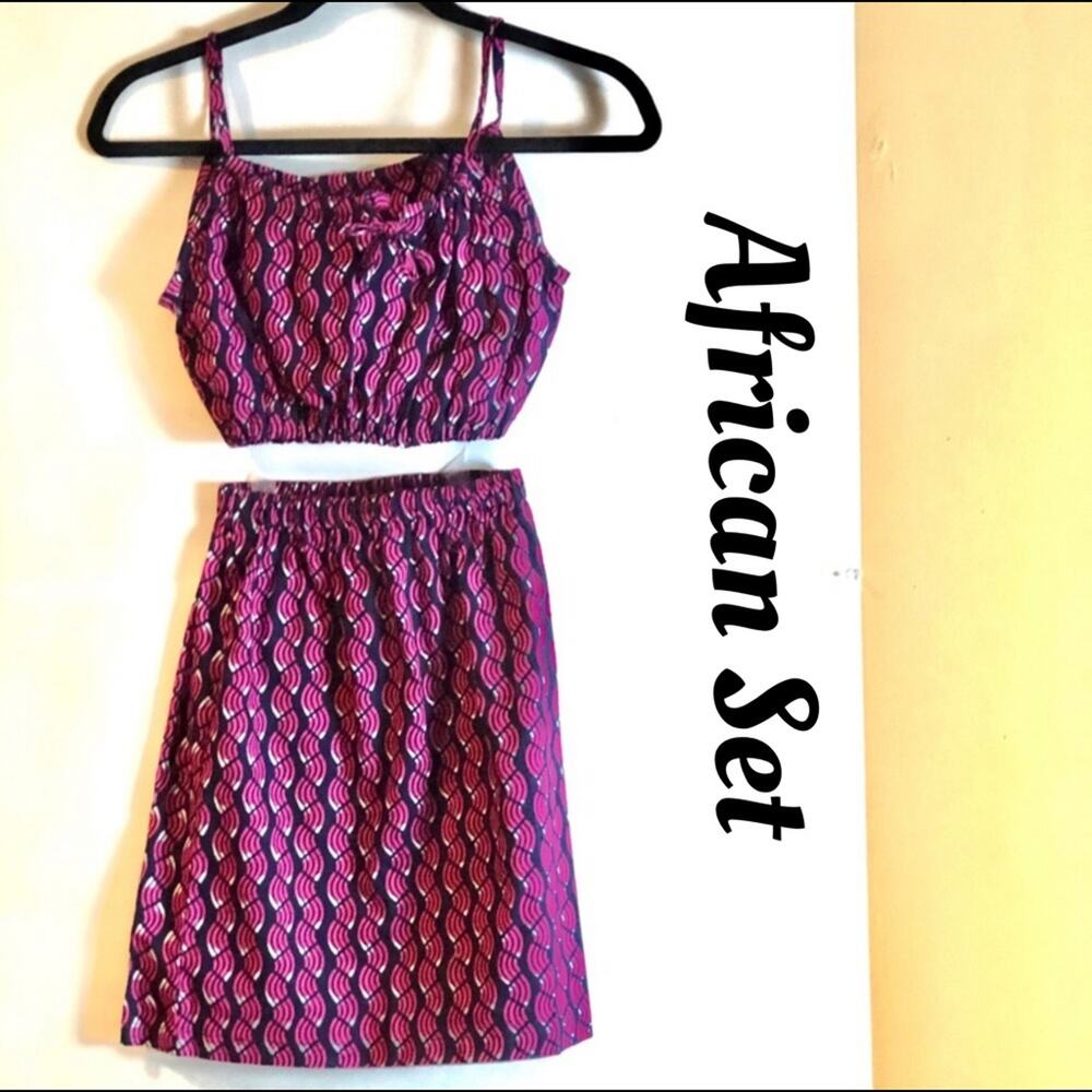 Authentic 2-Piece African Blouse/Skirt Cute Set